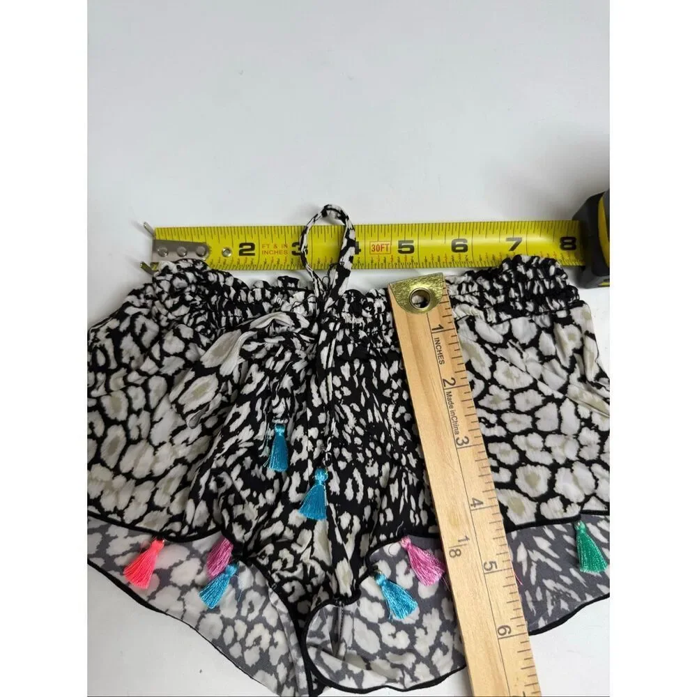 PILYQ SWIM Girls Kid's childrensalon tassel goop beach cover-up shorts 3-4yrs XS